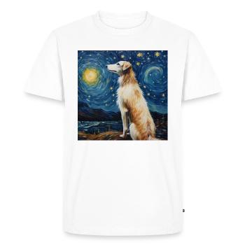 Barzoï Nuit étoilée - T-shirt Premium bio Homme - blanc - Devant - Nico (187cm)