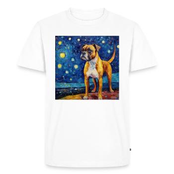 Boxer Starry Night - Men's Premium Organic T-Shirt - white - Front - Nico (187cm)