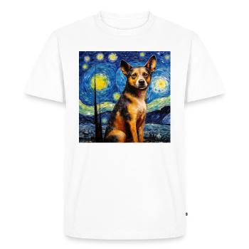 Bouvier Chien Nuit Étoilée - T-shirt Premium bio Homme - blanc - Devant - Nico (187cm)