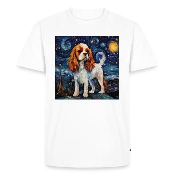 Cavalier King Charles Épagneul Nuit étoilée - T-shirt Premium bio Homme - blanc - Devant - Nico (187cm)