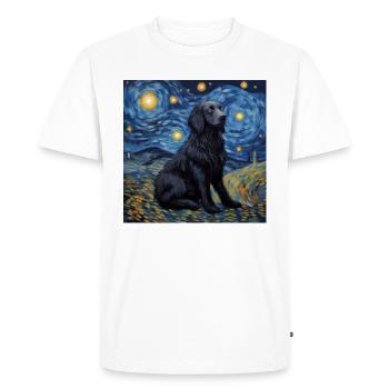 Flat Coated Retriever Starry Night - Men's Premium Organic T-Shirt - white - Front - Nico (187cm)