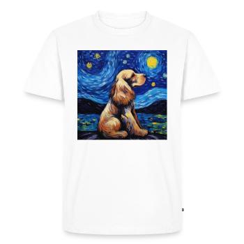 Cocker Épagneul Nuit Étoilée - T-shirt Premium bio Homme - blanc - Devant - Nico (187cm)