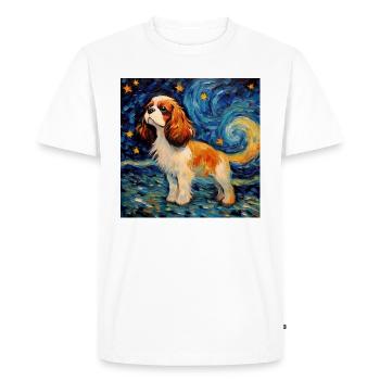 Cavalier King Charles Épagneul Nuit étoilée - T-shirt Premium bio Homme - blanc - Devant - Nico (187cm)