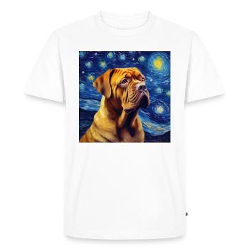 Dogue de Bordeaux Nuit étoilée - T-shirt Premium bio Homme - blanc - Devant - Nico (187cm)
