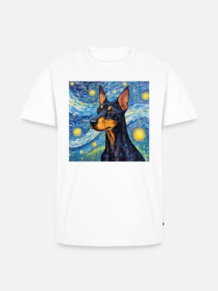 Doberman Starry Night - Men's Premium Organic T-Shirt - white
