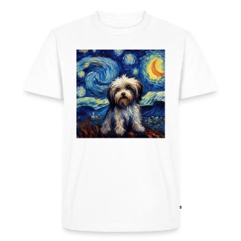 Havanese Starry Night - Men's Premium Organic T-Shirt - white - Front - Nico (187cm)