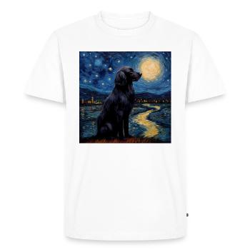 Flat Coated Retriever Starry Night - Men's Premium Organic T-Shirt - white - Front - Nico (187cm)