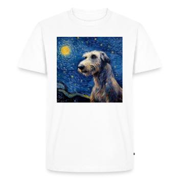 Irischer Wolfshund Sternennacht - Männer Premium Bio T-Shirt - Weiß - Vorne - Nico (187cm)