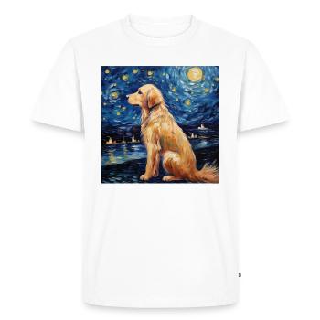 Golden Retriever Nuit étoilée - T-shirt Premium bio Homme - blanc - Devant - Nico (187cm)