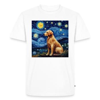 Golden Retriever Nuit étoilée - T-shirt Premium bio Homme - blanc - Devant - Nico (187cm)