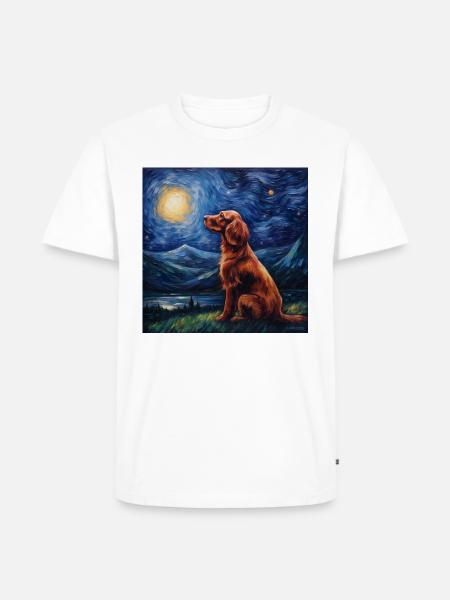 Irish Red Setter Starry Night - Men's Premium Organic T-Shirt - white