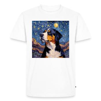 Grand Bouvier Suisse Nuit étoilée - T-shirt Premium bio Homme - blanc - Devant - Nico (187cm)