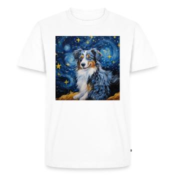 Berger australien nuit étoilée - T-shirt Premium bio Homme - blanc - Devant - Nico (187cm)