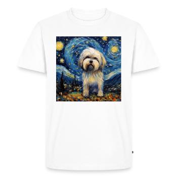 Nuit étoilée de Lhassa Apso - T-shirt Premium bio Homme - blanc - Devant - Nico (187cm)