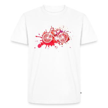 Bicycle,painting, illustration, watercolor,red - Men's Premium Organic T-Shirt - white - Front - Nico (187cm)