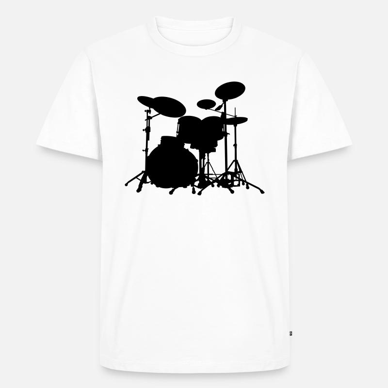 Schlagzeug - Drums - Männer Premium Bio T-Shirt - Weiß
