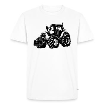 Tracteur - tracteur - remorqueur - agriculteur - T-shirt Premium bio Homme - blanc - Devant - Nico (187cm)