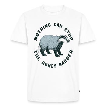 j'aime le blaireau j'aime le blaireau blaireau blaireau forêt - T-shirt Premium bio Homme - blanc - Devant - Nico (187cm)