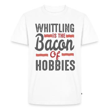 whittling schnitzen bacon schnitzer baum holz - Männer Premium Bio T-Shirt - Weiß - Vorne - Nico (187cm)