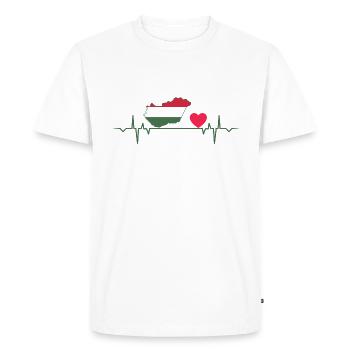 Hongrie hongroise hongroise hongroise pays hongrois battement de cœur cœur - T-shirt Premium bio Homme - blanc - Devant - Nico (187cm)