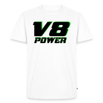 V8 - T-shirt Premium bio Homme - blanc - Devant - Nico (187cm)
