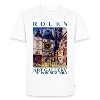 Gros Horloge de Rouen création Louis RUNEMBERG Ada - T-shirt Premium bio Homme - blanc - Devant - Nico (187cm)