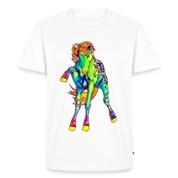 Cheval néon - T-shirt Premium bio Homme - blanc - Devant - Nico (187cm)