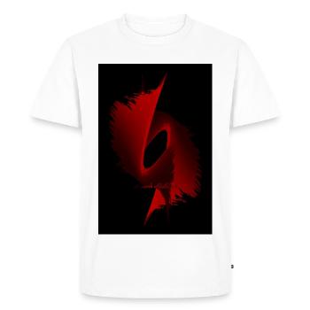 Shape abstract artwork Redblack red black - Men's Premium Organic T-Shirt - white - Front - Nico (187cm)