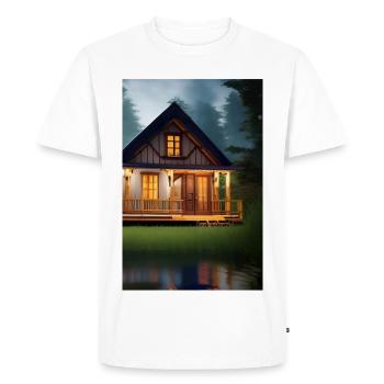 Charmante cabane au bord du lac - T-shirt Premium bio Homme - blanc - Devant - Nico (187cm)