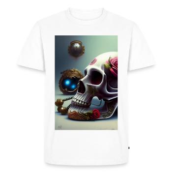 Abstract skull with rose - Men's Premium Organic T-Shirt - white - Front - Nico (187cm)