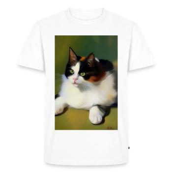Image du chat - T-shirt Premium bio Homme - blanc - Devant - Nico (187cm)
