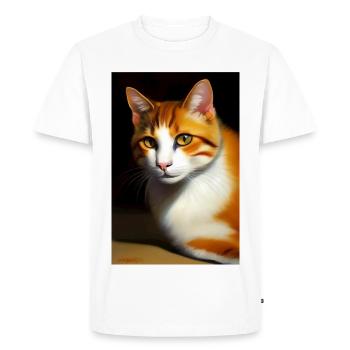 Image du chat - T-shirt Premium bio Homme - blanc - Devant - Nico (187cm)