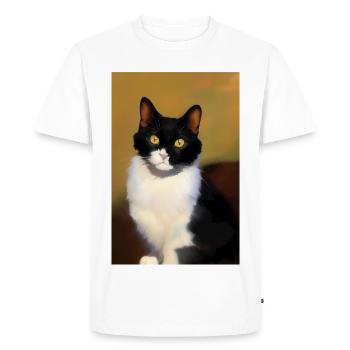 Image du chat - T-shirt Premium bio Homme - blanc - Devant - Nico (187cm)
