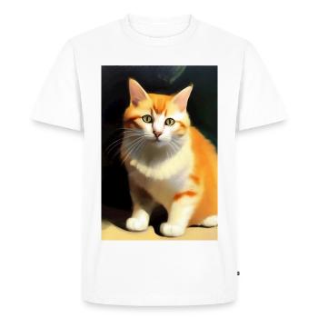 Image du chat - T-shirt Premium bio Homme - blanc - Devant - Nico (187cm)