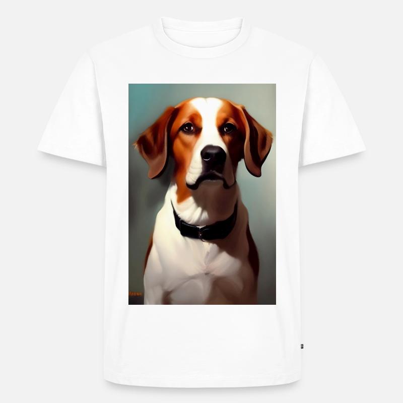 Hunde Bild - Männer Premium Bio T-Shirt - Weiß
