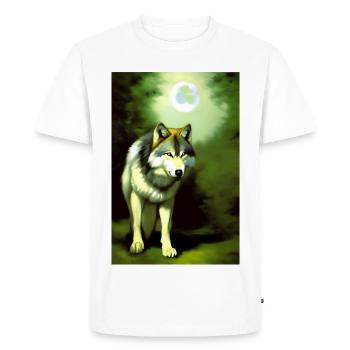Le loup et la lune - T-shirt Premium bio Homme - blanc - Devant - Nico (187cm)