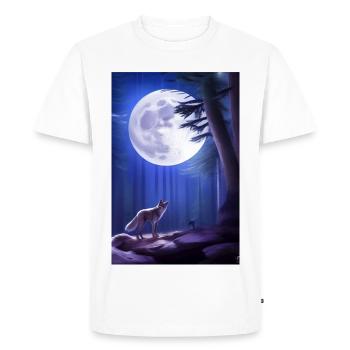 Wolf and Moon - Men's Premium Organic T-Shirt - white - Front - Nico (187cm)
