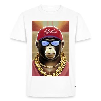 Cool monkey with sunglasses - Men's Premium Organic T-Shirt - white - Front - Nico (187cm)