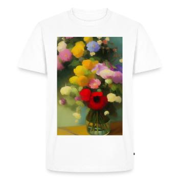 Fleurs et papillon - T-shirt Premium bio Homme - blanc - Devant - Nico (187cm)
