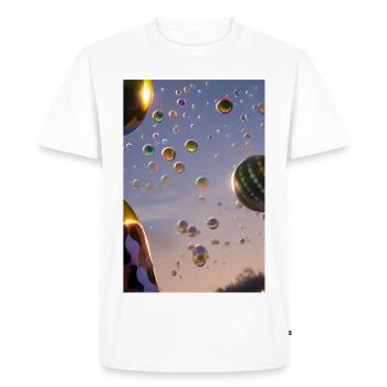 Bulle de savon colorée - T-shirt Premium bio Homme - blanc - Devant - Nico (187cm)