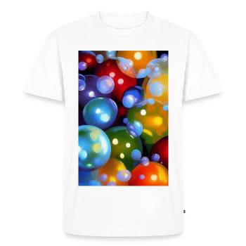 Bulles colorées - T-shirt Premium bio Homme - blanc - Devant - Nico (187cm)