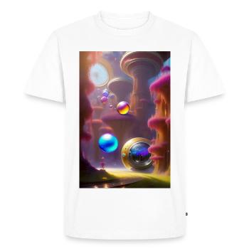 Bulles de savon colorées - T-shirt Premium bio Homme - blanc - Devant - Nico (187cm)