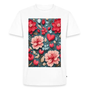Roses with hearts - Men's Premium Organic T-Shirt - white - Front - Nico (187cm)