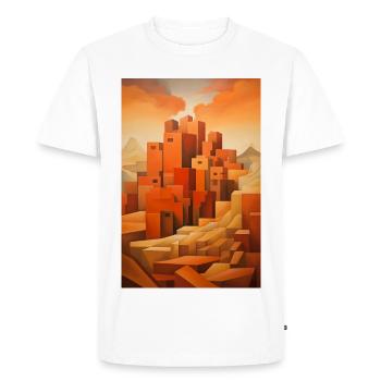 Paysage de Désert, village du désert - T-shirt Premium bio Homme - blanc - Devant - Nico (187cm)