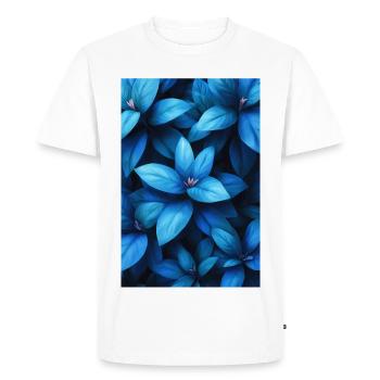 Cobalt Blue Leaf Weave - Men's Premium Organic T-Shirt - white - Front - Nico (187cm)