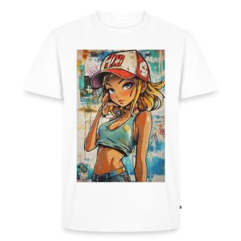 Graffiti Animegirl - T-shirt Premium bio Homme - blanc - Devant - Nico (187cm)