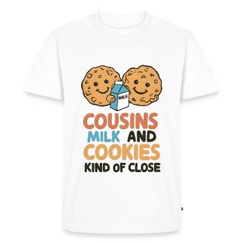 Lait et biscuits Cousins - T-shirt Premium bio Homme - blanc - Devant - Nico (187cm)
