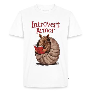 Introverted Armadillo - Men's Premium Organic T-Shirt - white - Front - Nico (187cm)