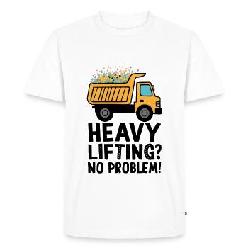 Dump Truck Heavy Lifting - Men's Premium Organic T-Shirt - white - Front - Nico (187cm)