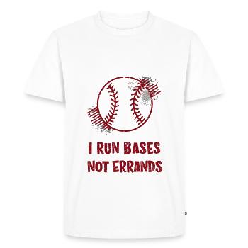 Je cours des bases, pas des courses de baseball - T-shirt Premium bio Homme - blanc - Devant - Nico (187cm)